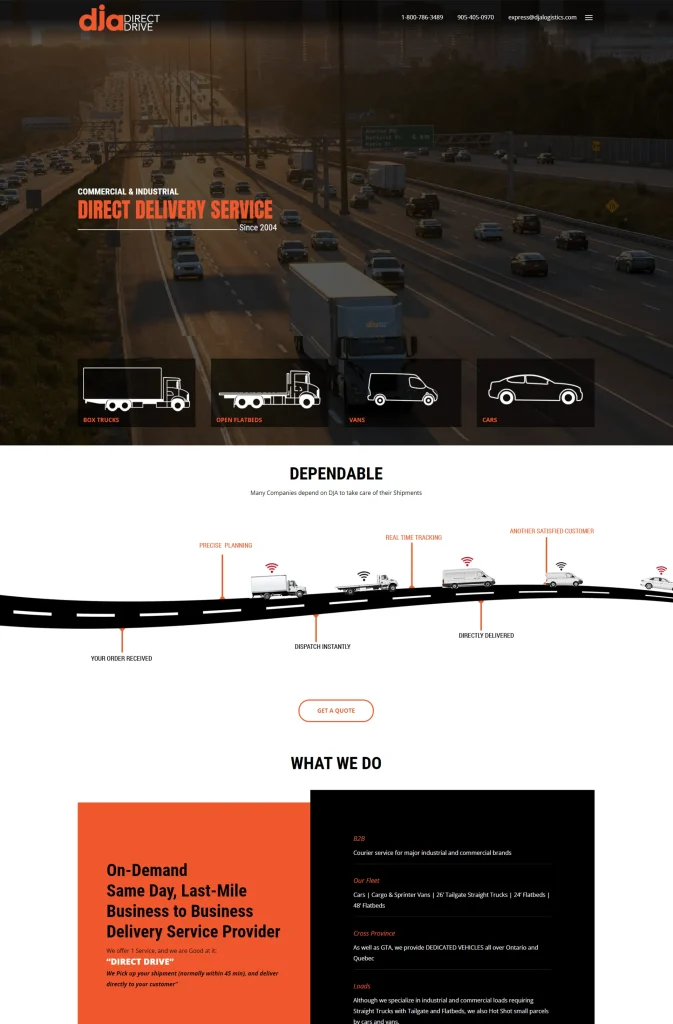 Logistics Web Design Mississauga