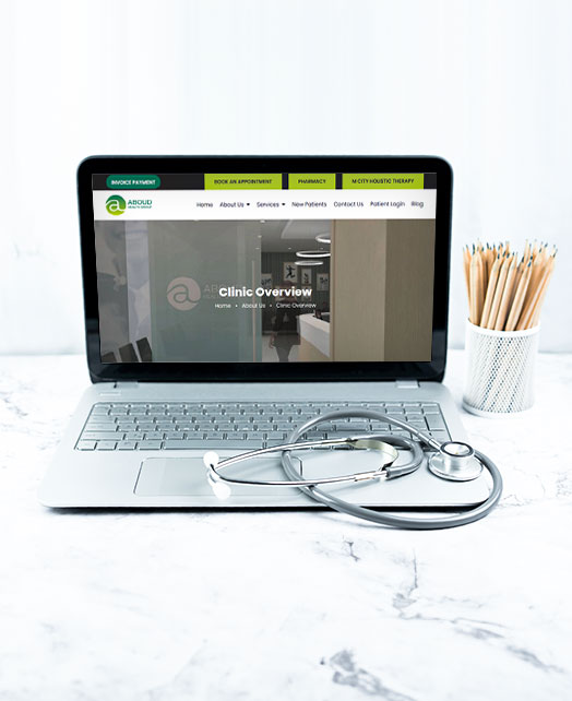 Aboud Health Group website homepage webpage design