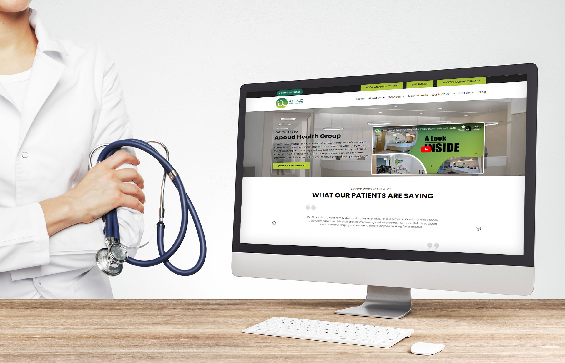 Aboud Health Group website showing client’s feedbacks
