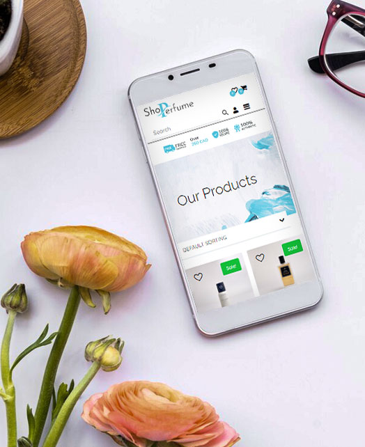 ShoPerfumes website optimized for the mobile version
