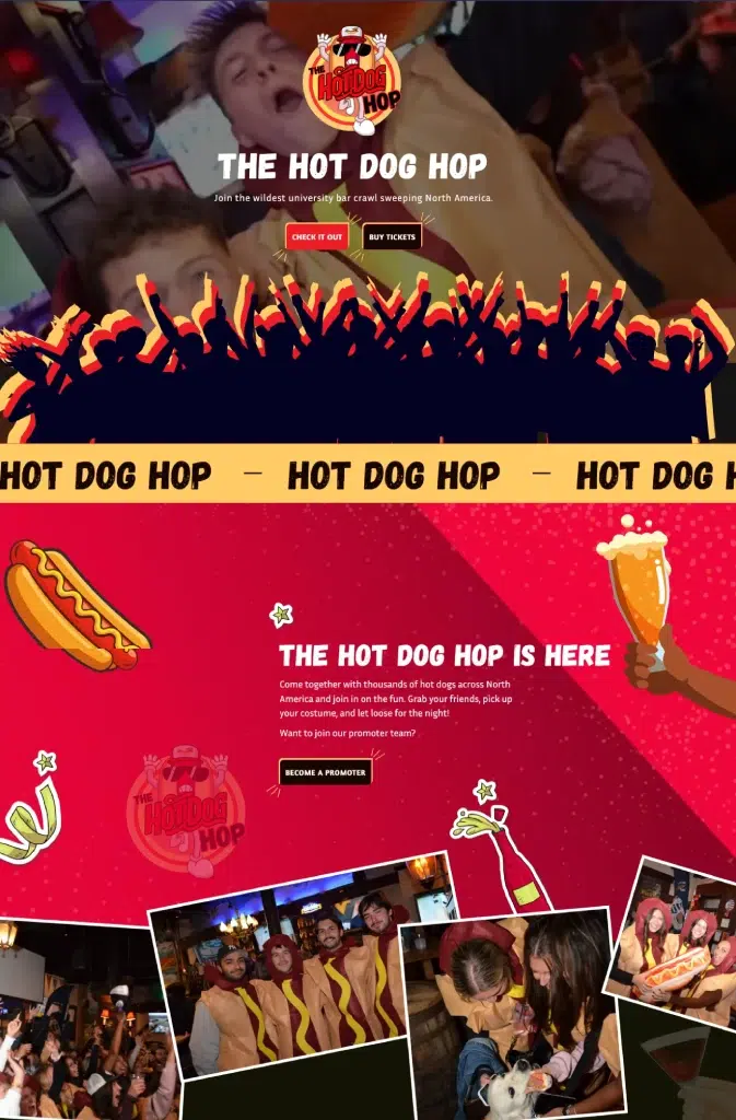 hot dog hop website banner